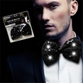 Light Up Flashing LED Sequin Bow Tie (Black)